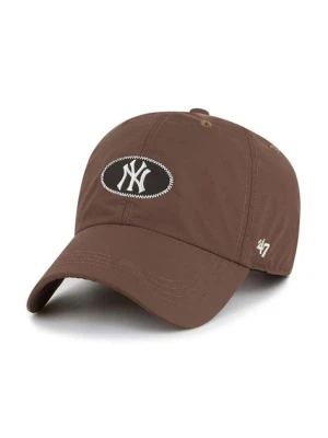 47 brand czapka z daszkiem MLB New York Yankees kolor brązowy z aplikacją B-OUTCU17NYW-BW