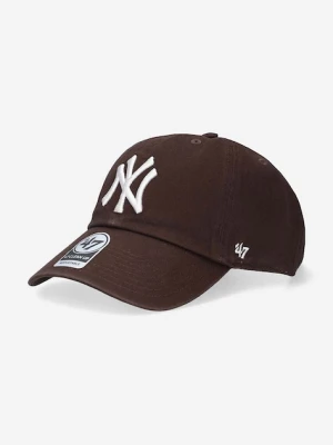 47 brand czapka z daszkiem MLB New York Yankees kolor brązowy z aplikacją B-RGW17GWSNL-BW