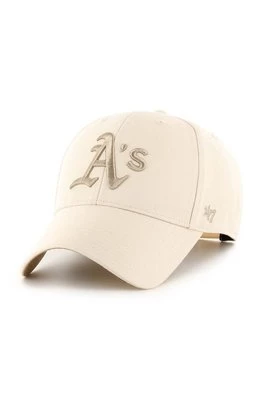 47 brand czapka z daszkiem MLB Oakland Athletics kolor beżowy z aplikacją BCPTN-SUMVP18WBP-NT00