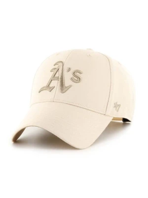 Zdjęcie produktu 47 brand czapka z daszkiem MLB Oakland Athletics kolor beżowy z aplikacją BCPTN-SUMVP18WBP-NT00