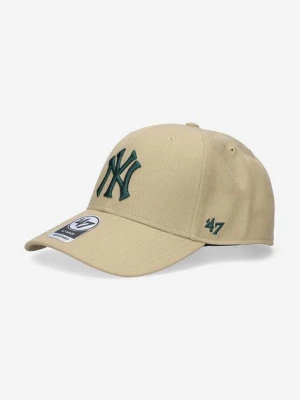 47 brand czapka z daszkiem New York Yankees kolor beżowy z aplikacją B-MVPSP17WBP-KHK