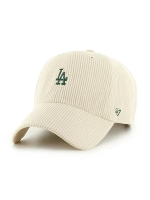 47 brand czapka z daszkiem sztruksowa MLB Los Angeles Dodgers kolor beżowy B-THCBR12EWS-NT
