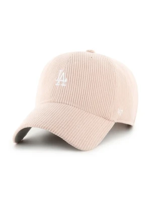 47 brand czapka z daszkiem sztruksowa MLB Los Angeles Dodgers kolor różowy B-THCBR12EWS-PK