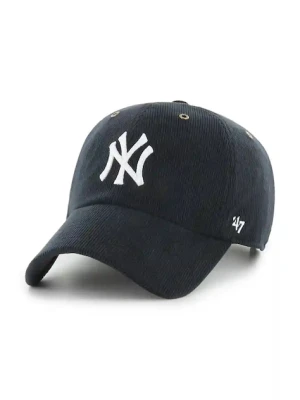 47 brand czapka z daszkiem sztruksowa MLB New York Yankees kolor czarny B-TCDCU17IWS-BK