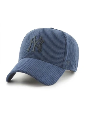 47 brand czapka z daszkiem sztruksowa MLB New York Yankees kolor granatowy z aplikacją B-THCKM17EWS-NYA