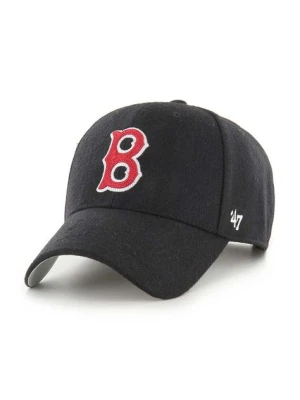 47 brand czapka z daszkiem wełniana MLB Boston Red Sox kolor czarny z aplikacją BCPTN-CHSMS02WIP-BK46