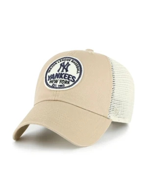 47 brand czapka z daszkiem z bawełną MLB New York Yankees beżowy