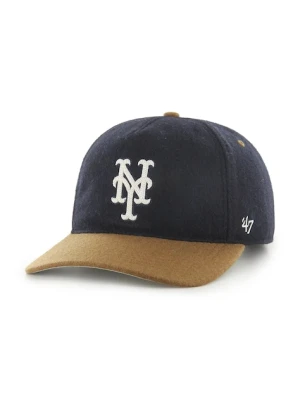 47 brand czapka z daszkiem z dodatkiem wełny MLB New York Mets kolor granatowy B-CHSHT16WIP-NY