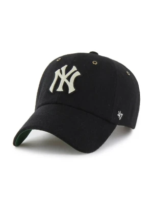 47 brand czapka z daszkiem z dodatkiem wełny MLB New York Yankees kolor czarny B-GLDAG17WIS-BK