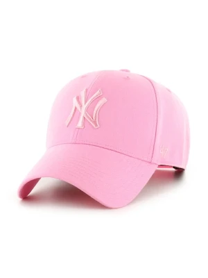 47 brand czapka z daszkiem z dodatkiem wełny MLB New York Yankees kolor różowy B-MVPSP17WBP-RSB