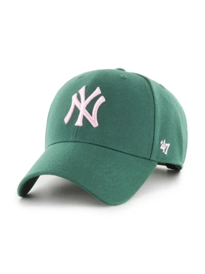 47 brand czapka z daszkiem z dodatkiem wełny MLB New York Yankees kolor zielony B-MVPSP17WBP-DGE