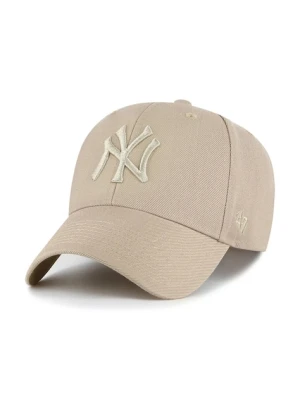 47 brand czapka z daszkiem z dodatkiem wełny MLB New York Yankees kolor zielony B-MVPSP17WBP-KHQ