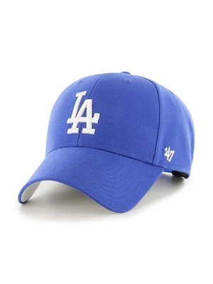 Zdjęcie produktu 47 brand czapka z daszkiem z domieszką wełny MLB Los Angeles Dodgers kolor niebieski z aplikacją