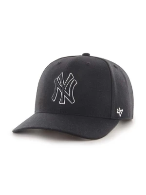 47 brand czapka z daszkiem z domieszką wełny MLB New York Yankees kolor czarny z aplikacją B-CLZOE17WBP-BKB