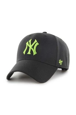 47 brand czapka z daszkiem z domieszką wełny MLB New York Yankees kolor czarny z aplikacją B-MVPSP17WBP-BKAM
