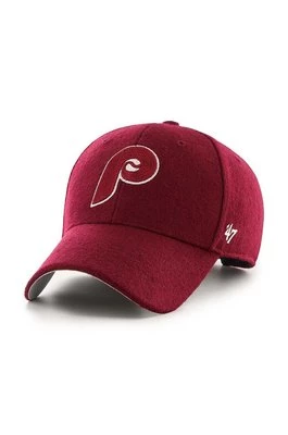 47 brand czapka z daszkiem z domieszką wełny MLB Philadelphia Phillies kolor czerwony z aplikacją BCPTN-CHSMV19WIS-CA82