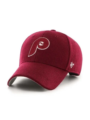 47 brand czapka z daszkiem z domieszką wełny MLB Philadelphia Phillies kolor czerwony z aplikacją BCPTN-CHSMV19WIS-CA82