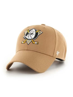 47 brand czapka z daszkiem z domieszką wełny NHL Anaheim Ducks kolor beżowy z aplikacją H-MVPSP25WBP-QLB