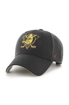 47 brand czapka z daszkiem z domieszką wełny NHL Anaheim Ducks kolor czarny z aplikacją H-MTLCS25WBP-BKB