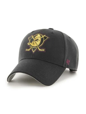 47 brand czapka z daszkiem z domieszką wełny NHL Anaheim Ducks kolor czarny z aplikacją H-MTLCS25WBP-BKB