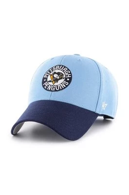 47 brand czapka z daszkiem z domieszką wełny NHL Pittsburgh Penguins kolor niebieski z aplikacją HVIN-MVPTT15WBV-CO68