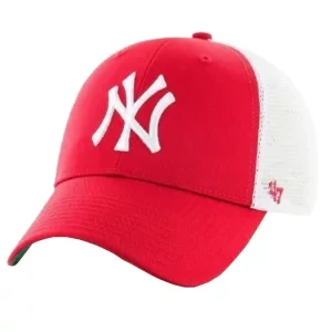 47 Brand MLB New York Yankees Branson Cap B-BRANS17CTP-RD, Unisex, Czerwone, czapki z daszkiem, poliester, rozmiar: One size