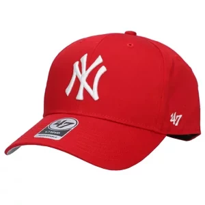 47 Brand MLB New York Yankees Kids Cap B-RAC17CTP-RD, Dla chłopca, Czerwone, czapki z daszkiem, akryl, rozmiar: One size