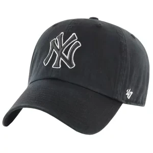 47 Brand New York Yankees MLB Clean Up Cap B-NLRGW17GWS-BKA, Unisex, Czarne, czapki z daszkiem, bawełna, rozmiar: One size