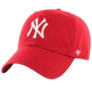 47 Brand New York Yankees MLB Clean Up Cap B-RGW17GWS-RD, Męskie, Czerwone, czapki z daszkiem, bawełna, rozmiar: One size