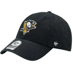 47 Brand NHL Pittsburgh Penguins Cap H-RGW15GWS-BKB, Męskie, Czarne, czapki z daszkiem, bawełna, rozmiar: One size