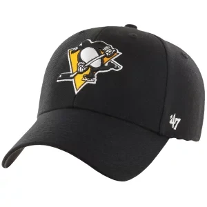 47 Brand NHL Pittsburgh Penguins MVP H-MVP15WBV-BKB, Unisex, Czarne, czapki z daszkiem, akryl, rozmiar: One size