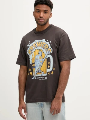 47 brand t-shirt bawełniany BC013TMKBRU643621C9 męski kolor szary z nadrukiem MLB Milwaukee Brewers Sigma