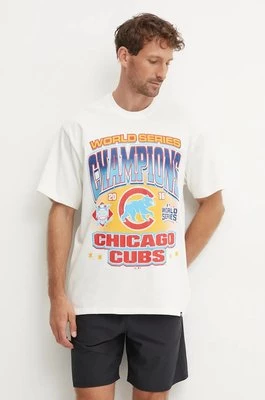 47 brand t-shirt bawełniany MLB Chicago Cubs kolor beżowy z nadrukiem BU005TMYIHQ632915SS