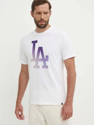 47 brand t-shirt bawełniany MLB Los Angeles Dodgers męski kolor biały z nadrukiem BB012TEMECH618800WW