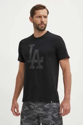 47 brand t-shirt bawełniany MLB Los Angeles Dodgers męski kolor czarny z nadrukiem BB012TEMIME601215JK