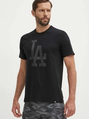 47 brand t-shirt bawełniany MLB Los Angeles Dodgers męski kolor czarny z nadrukiem BB012TEMIME601215JK