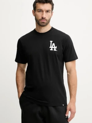 47 brand t-shirt bawełniany MLB Los Angeles Dodgers męski kolor czarny z nadrukiem BB012TMBECT657654JK