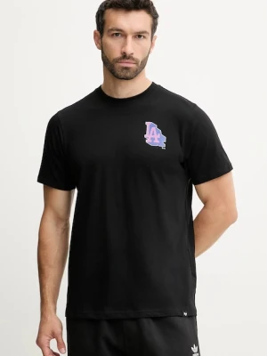47 brand t-shirt bawełniany MLB Los Angeles Dodgers męski kolor czarny z nadrukiem BB012TMMADL658108JK