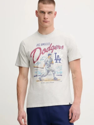 47 brand t-shirt bawełniany MLB Los Angeles Dodgers męski kolor szary z nadrukiem BB012TEMECH685053CK