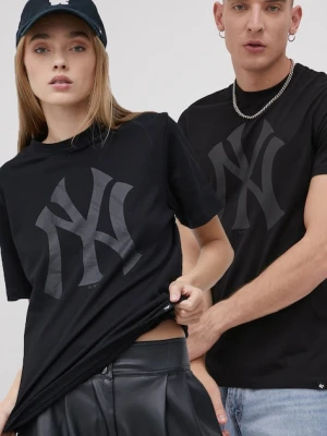 47 brand T-shirt bawełniany MLB New York Yankees kolor czarny gładki BB017TEMIME544089JK