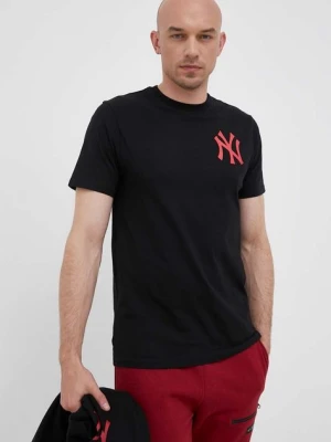 47 brand t-shirt bawełniany MLB New York Yankees kolor czarny z nadrukiem