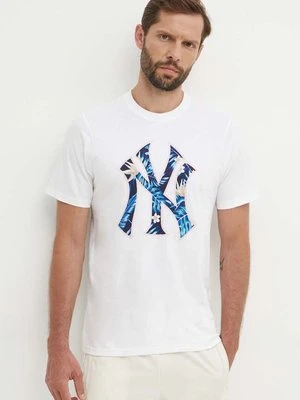 47 brand t-shirt bawełniany MLB New York Yankees męski kolor biały z nadrukiem BB017TEMECH610503WW