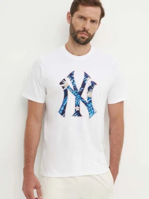47 brand t-shirt bawełniany MLB New York Yankees męski kolor biały z nadrukiem BB017TEMECH610503WW