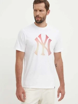 47 brand t-shirt bawełniany MLB New York Yankees męski kolor biały z nadrukiem BB017TEMECH618798WW