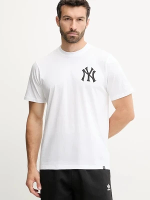 Zdjęcie produktu 47 brand t-shirt bawełniany MLB New York Yankees męski kolor biały z nadrukiem BB017TMBECT657649WW