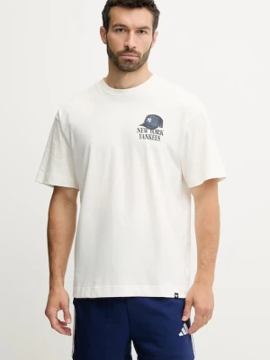 Zdjęcie produktu 47 brand t-shirt bawełniany MLB New York Yankees męski kolor biały z nadrukiem BB017TMQMLK656603SS