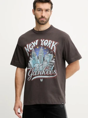 47 brand t-shirt bawełniany MLB New York Yankees męski kolor brązowy z nadrukiem BB017TMKBRU643616C9