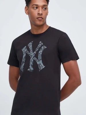 47 brand t-shirt bawełniany MLB New York Yankees męski kolor czarny z nadrukiem