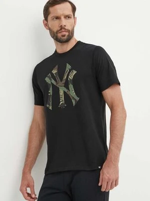 47 brand t-shirt bawełniany MLB New York Yankees męski kolor czarny z nadrukiem BB017TEMECH610489JK