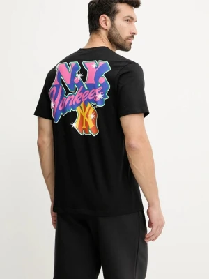 Zdjęcie produktu 47 brand t-shirt bawełniany MLB New York Yankees męski kolor czarny z nadrukiem BB017TMMADL658109JK